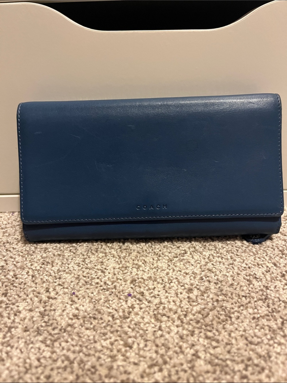 Coach leather checkbook wallet